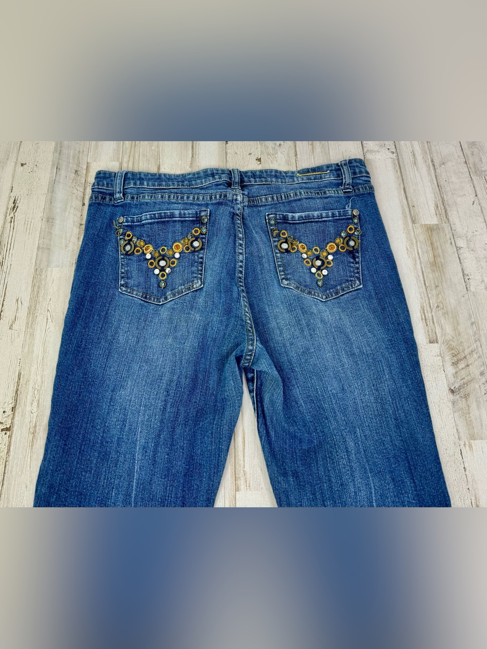 VIGOSS Straight Leg Jeans Women’s 13/14 (34x30) Blue Wash Stretch Denim - Picture 10 of 11